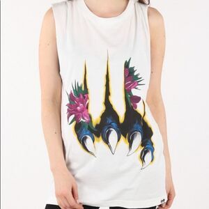 𝅺🆕 DIESEL Bright White T-Wessy-O Maglietta Claw Printed Shirt